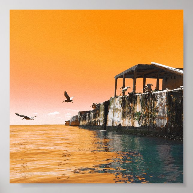 Kiptopeke Staat Park Beton Schiffe träumen Poster (Vorne)