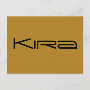 Kira, Figur aus Orphan Black, geometrischer Schrif Postkarte