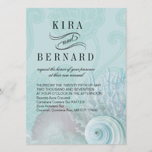 Kira Seashell Dreams Beach Wedding aqua Einladung
