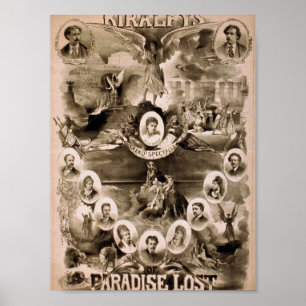 Kiralfys, "Paradies verlorenes" Retro Theater Poster