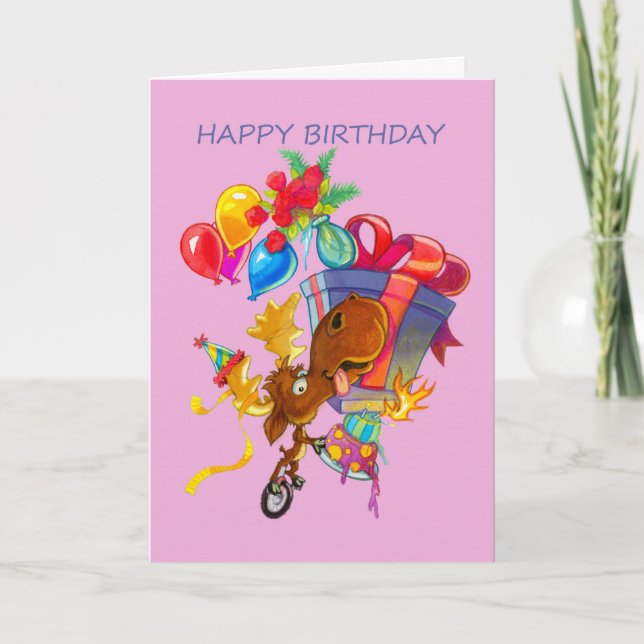 Kirby, die Geburtstagskarte des Elche Vermoosin Karte (Vorderseite)