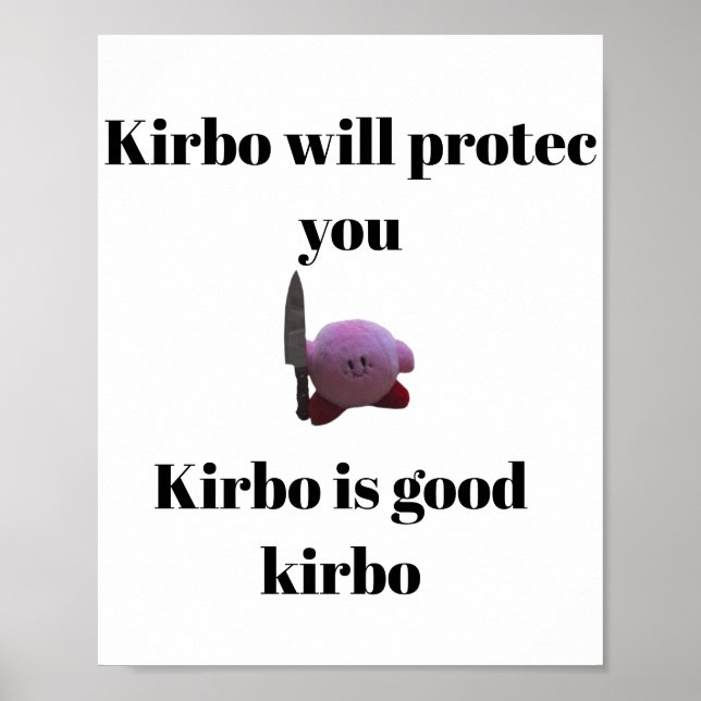 Kirby mit Messer Poster (Vorne)