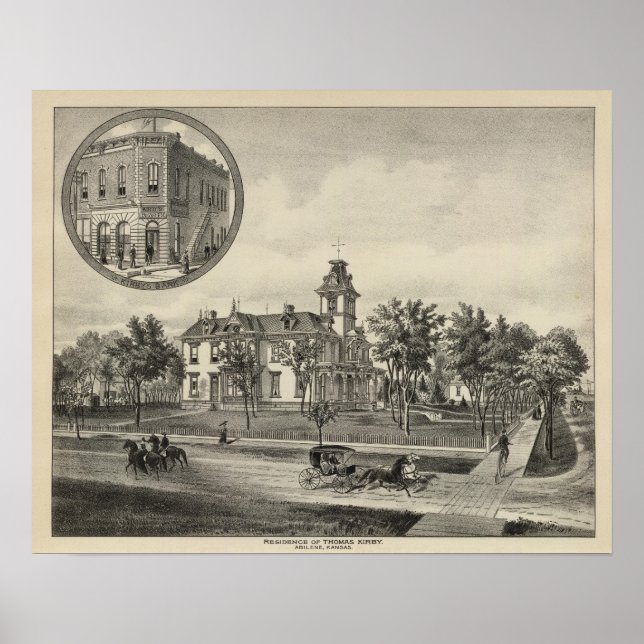 Kirby Wohnsitz und Bank, Abilene, Kansas Poster (Vorne)