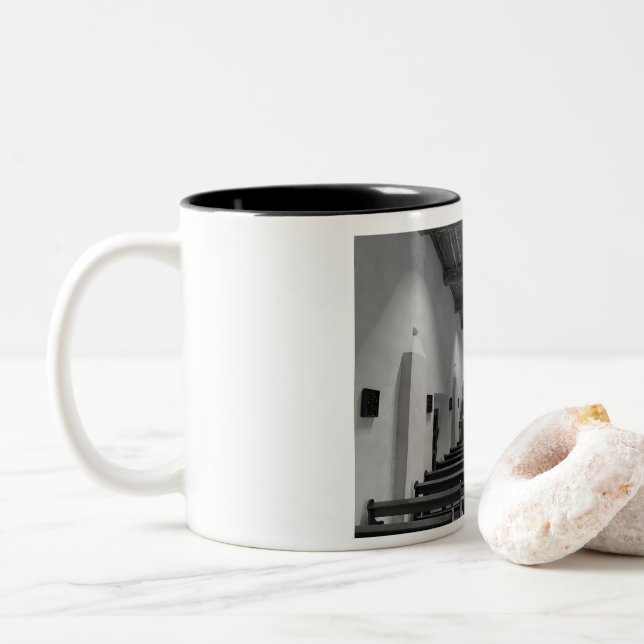 Kirche Alamo Zweifarbige Tasse (Mit Donut)