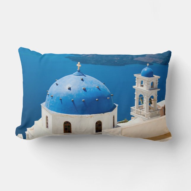 Kirche auf der Insel Santorin Foto, Griechenland Lendenkissen (Vorderseite)