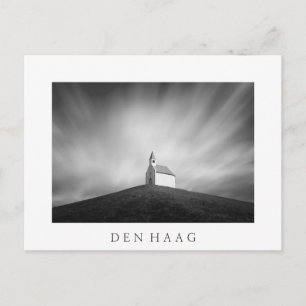 Kirche auf einem Hügel in Schwarz-Weiß Postkarte