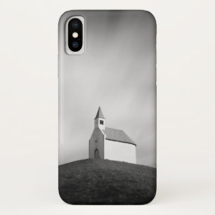 Kirche auf einem Hügel in Schwarzweiss Case-Mate iPhone Hülle
