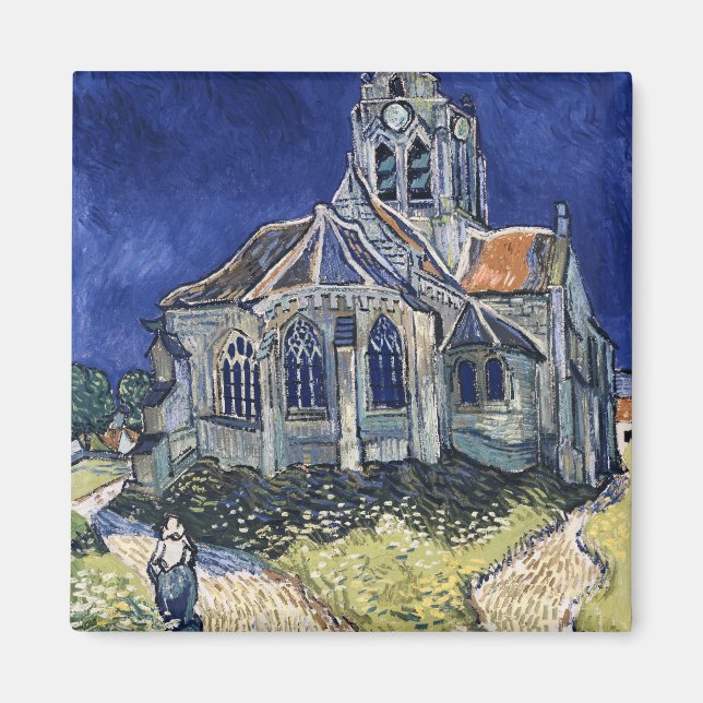 Kirche Auvers Sur Oise Gemälde Vincent van Gogh Magnet (Vorne)