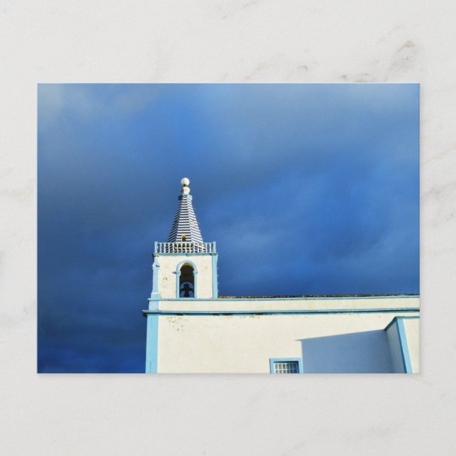 Kirche bei Sonnenaufgang: Angra do Heroismo, Azore Postkarte (Vorderseite)
