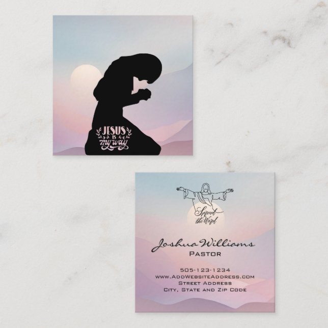 Kirche Business Card Ausflug Quadratische Visitenkarte (Vorne/Hinten)