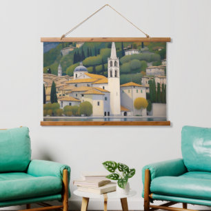Kirche Cassone Gustav Klimt Malerei Fesselnd  Wandteppich Mit Holzrahmen