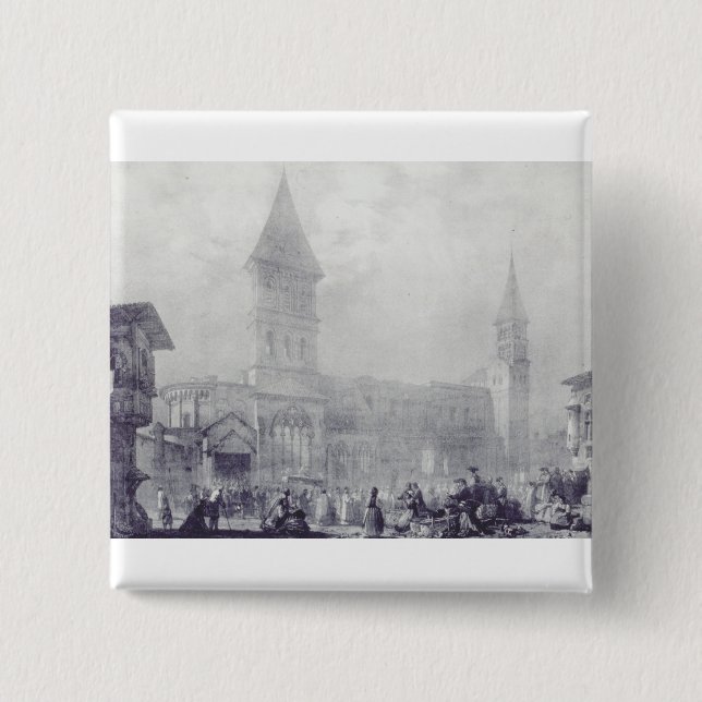 Kirche der Abtei Saint Philibert in Tournus Button (Vorderseite)