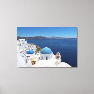 Kirche der Blauen Kuppel in Santorini, Griechenlan Leinwanddruck