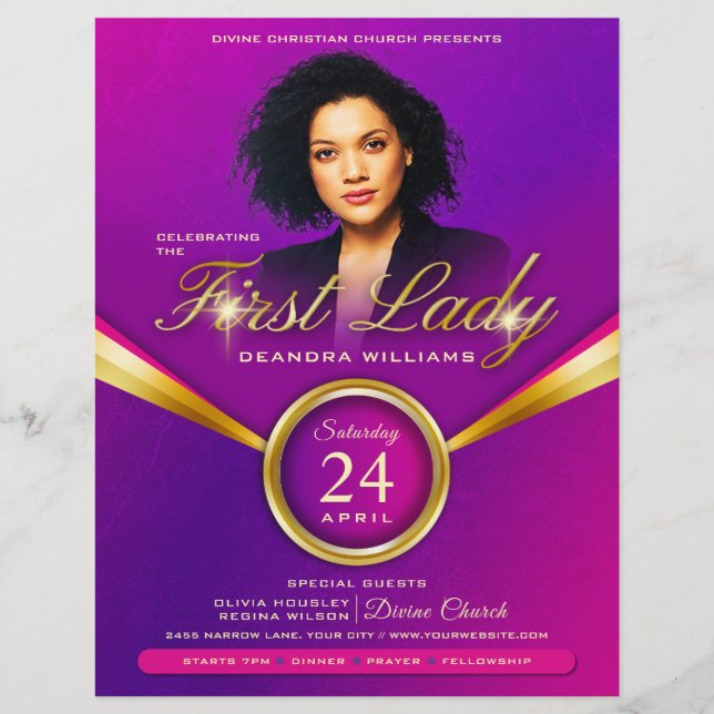 Kirche der First Lady's Day Wertschätzung Flyer (Vorne)