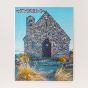 Kirche des guten Hirten, Tekapo-See. Jigsaw Puzzle