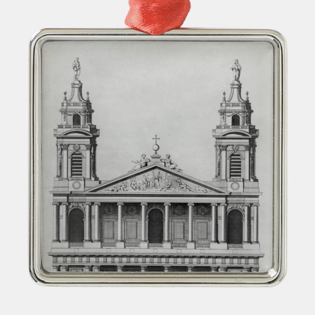 Kirche des Heiligen-Sulpice Silbernes Ornament (Vorne)