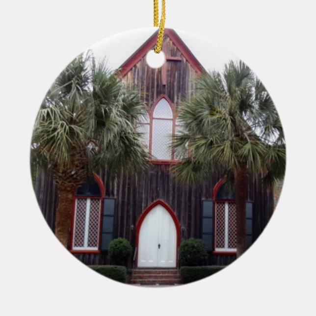 Kirche des Kreuzes - Bluffton, South Carolina Keramik Ornament (Vorne)