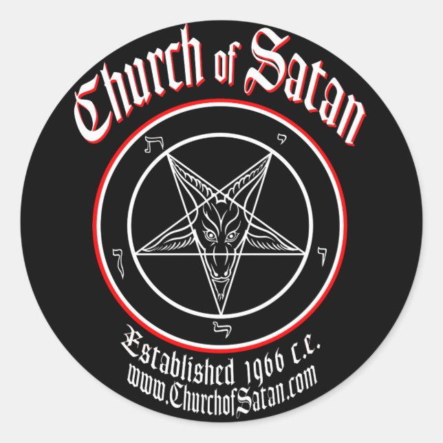 Kirche des Satan-Decal-Set Runder Aufkleber (Vorderseite)