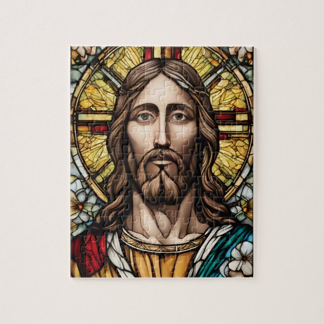 Kirche festgehaltenes Glas Jesus Puzzle (Vertikal)