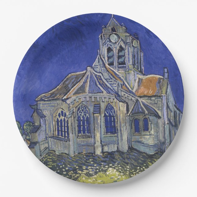 Kirche im Auvers-sur-Oise durch Vincent van Gogh Pappteller (Vorderseite)