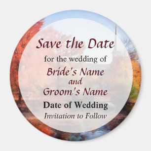 Kirche im Herbst Save the Date Magnet