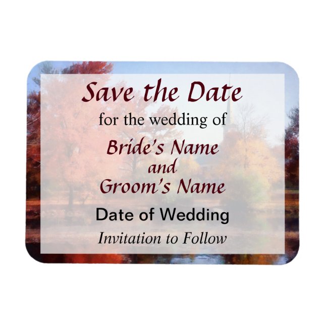 Kirche im Herbst - Save the Date Magnet (Horizontal)
