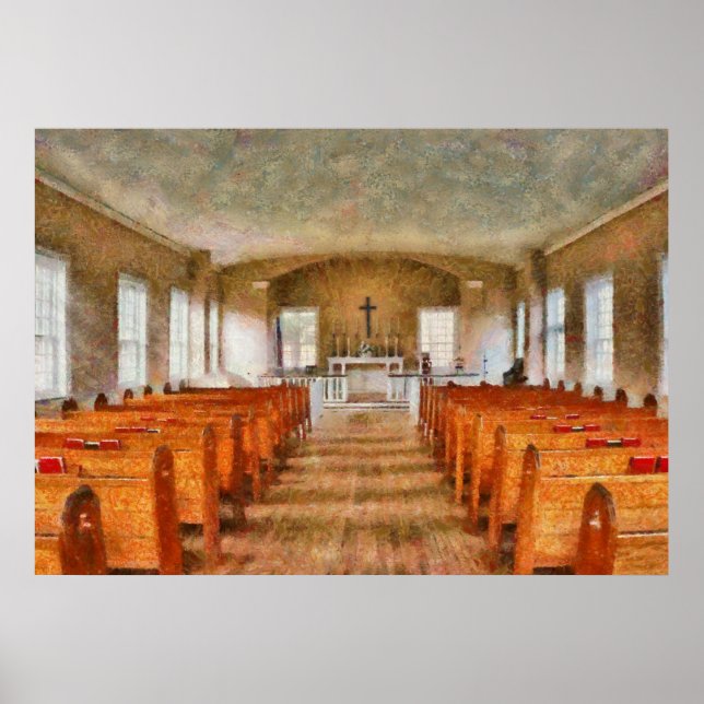 Kirche - Im Inneren einer Kirche Poster (Vorne)
