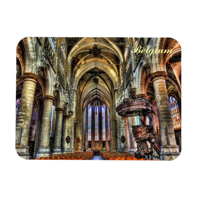 Kirche in Belgien Magnet (Horizontal)