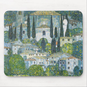 Kirche in Cassone von Gustav Klimt Mousepad