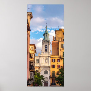 Kirche in der Stadt Poster