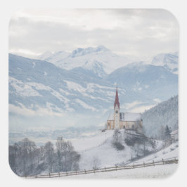 Kirche in Zillertal im Winter Foto Aufkleber