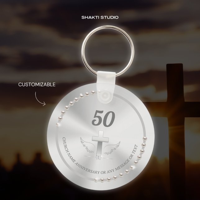 Kirche Jahrestag Feier Pearls Silver Schlüsselanhänger (Von Creator hochgeladen)