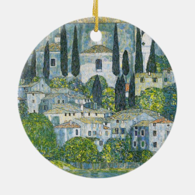 Kirche (Kirche) in Cassone von Gustav Klimt Keramik Ornament (Hinten)
