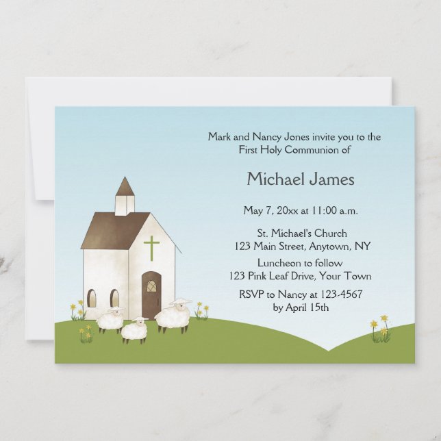 Kirche, Lämmergemeinde Einladung (Vorderseite)