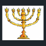 Kirche Menorah Poster<br><div class="desc">Eine Kirche menorah in Gold mit vielen Kerzen. Dieses Design sieht auf diesem Poster wirklich effektiv aus</div>