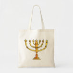Kirche Menorah Tragetasche<br><div class="desc">Church menorah in gold with lot of candles. This design looks really effektive on this tote Bag</div>