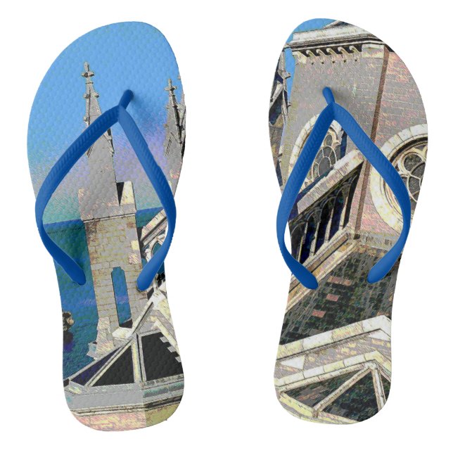 Kirche mit Blick auf den Ozean Flip Flops (Fußbett)