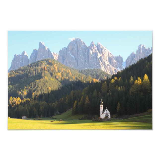 Kirche mit Dolomiten Foto (Vorne)