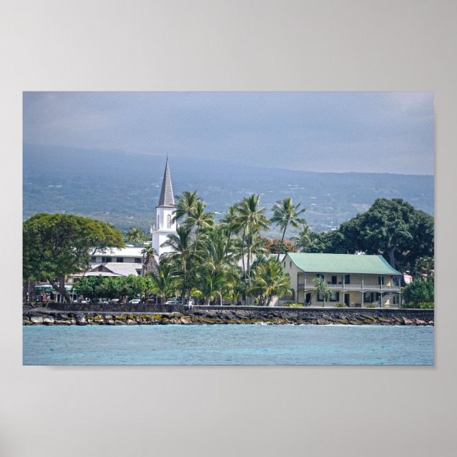 Kirche Mokuaikaua, Schloss Hulihee, Kailua-Kona, H Poster (Vorne)