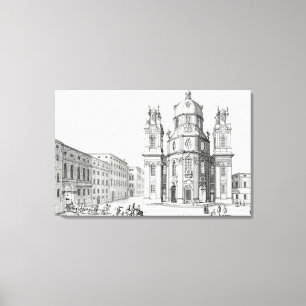 Kirche Notre Dame, Salzburg, Österreich, ab 'Ent Leinwanddruck