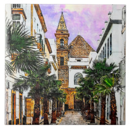 Kirche Nuestra Senora de la Palma. Cadiz, Spanien. Fliese