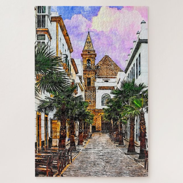 Kirche Nuestra Senora de la Palma. Cadiz, Spanien. Puzzle (Vertikal)