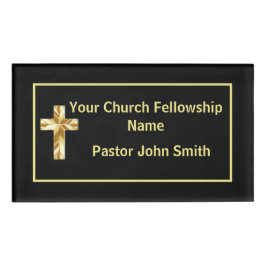 Kirche Pastor Classy Black Namenschild