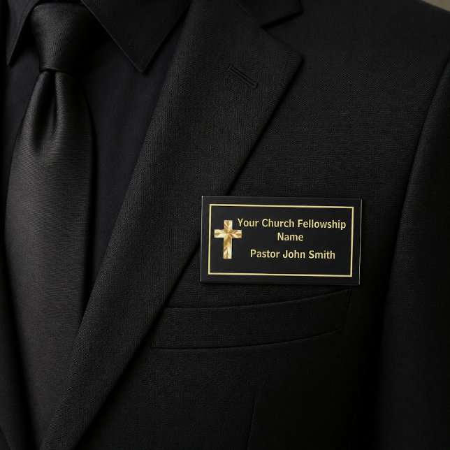 Kirche Pastor Classy Black Namenschild (Von Creator hochgeladen)