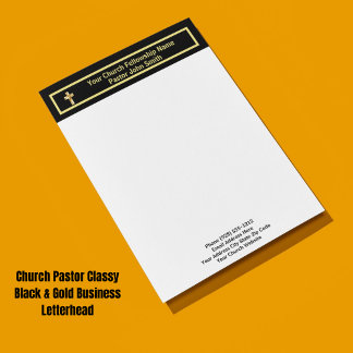 Kirche Pastor Klassisches Schwarzes Geschäft Briefbogen