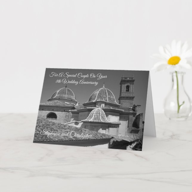 Kirche Personalisiert 8. Hochzeitstag Karte (Kleine Pflanze)