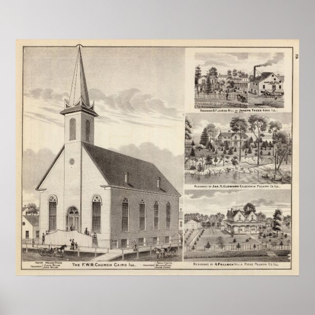Kirche, Residenzen & Mühle Poster (Vorne)