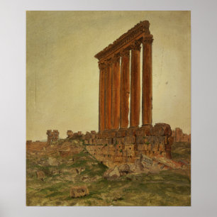 Kirche - Ruinen des Zeus-Tempels Baalbek 1868 Poster