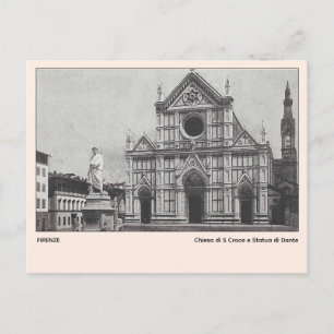 Kirche S Croce und Dante-Statue Florenz Postkarte