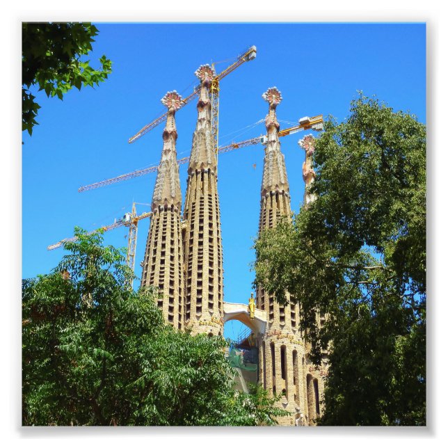 Kirche Sagrada Familia in Barcelona, Spanien Fotodruck (Vorne)